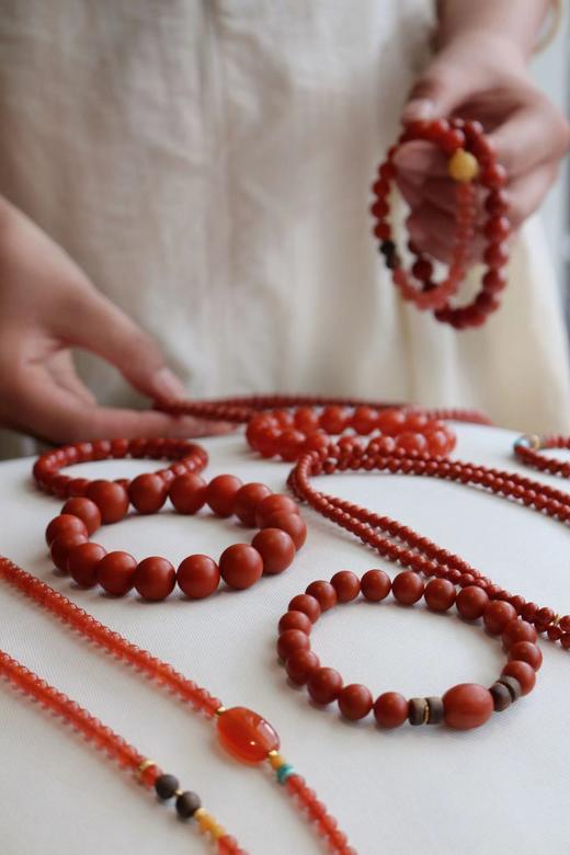 【保山南红】   项链/手串/戒指/耳坠可选 原矿无胶 天地生赤玉 商品图0