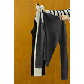 【商场同款】诗凡黎圆领套头针织衫2024冬新款修身女3FA533221R