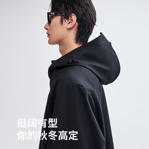 棉仓366811005-羊毛硬壳防风连帽外套 商品图2