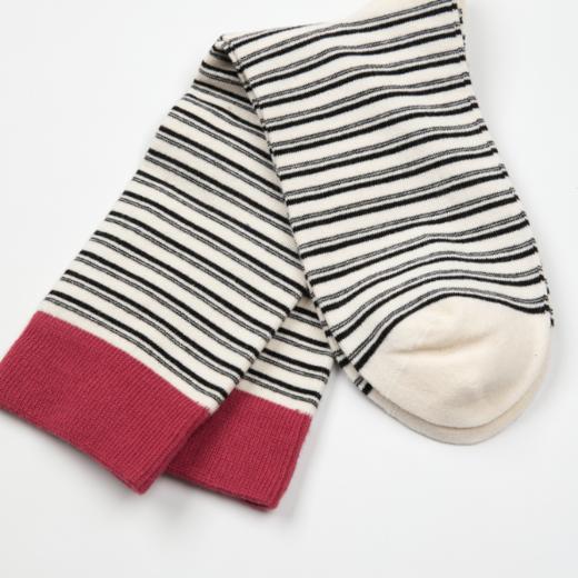 ROMI STUDIO“复古百搭”精梳棉柔韧撞色高弹袜口中筒袜 RWCWP36663 商品图4