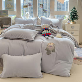 【新升级不掉毛秘密】冬季海獭绒贴布绣四件套 蓄热保暖锁温