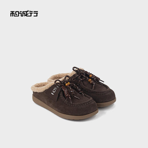 和诚行2025冬季新款一脚蹬包头女式拖鞋外穿休闲袋鼠鞋0820307 商品图4