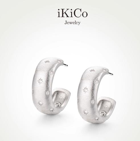 iKiCo循光系列星芒拉丝耳环 商品图0