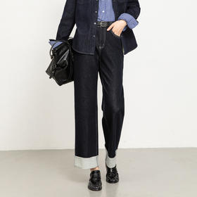 「高货rg」全新升级【铂金会员165/天猫219/差价54】(10432)洛诗琳新款植绒加厚牛仔裤2025秋冬高腰宽松阔腿直筒裤女