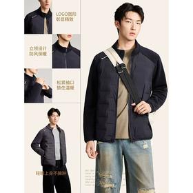 浩扬男士拼接羊毛外套(XL-3XL)2536黑/灰/丈青