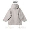SDSA秋冬新款痞帅男装潮牌做旧重工涂鸦磨破抽绳链条撞色连帽卫衣 商品缩略图4