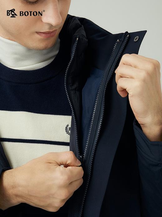 [一衣三穿]波顿男士秋冬季中长款易清洗可拆卸高端保暖风衣羽绒服MC820523 商品图2