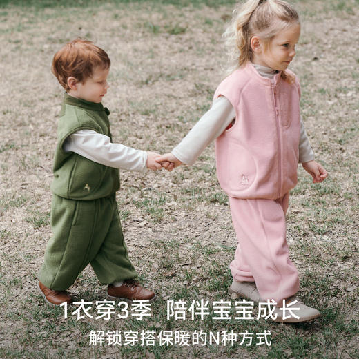 【宝宝服饰】嫚熙童装儿童马甲摇粒绒秋冬外套2025新款保暖外穿男女童外出背心 商品图4