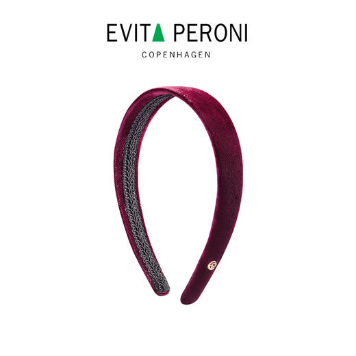 品牌直发 EVITA PERONI 丝绒发箍 酒红色/橄榄绿 商品图2