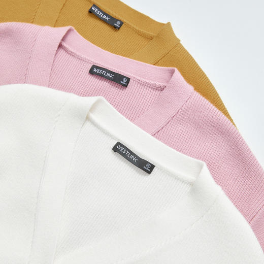 西遇法式气质V领针织开衫女秋季百搭收腰显瘦毛衣外套上衣V3251237 商品图5