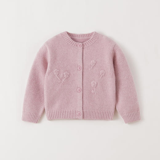 马克珍妮女童立体花朵轻软针织开衫2025年秋冬新款551868 商品图2