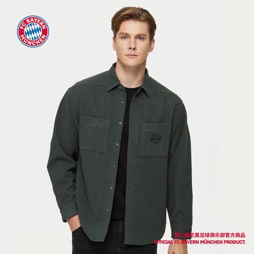 【官方正版】拜仁足球俱乐部丨秋季新款深绿衬衫外套休闲简约长袖 商品图3