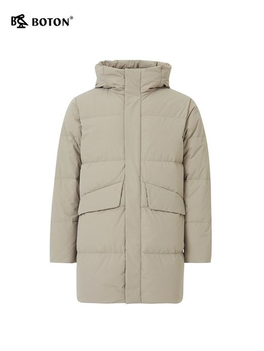 波顿 男士 秋冬合身连帽 保暖锁温 中长款高端白鸭绒羽绒服 MC816523 商品图5