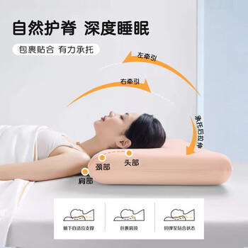 然牌儿童枕头记忆枕慢回弹深睡护颈枕四季通用 粉色 商品图2