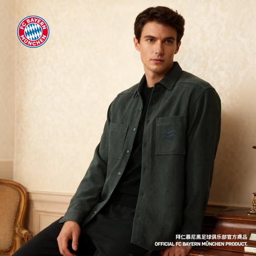 【官方正版】拜仁足球俱乐部丨秋季新款深绿衬衫外套休闲简约长袖 商品图0