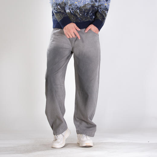 DRONKOO 2025 抽绳右裤袢金属环侧缝前后弧度喷色中厚牛仔长裤 商品图1