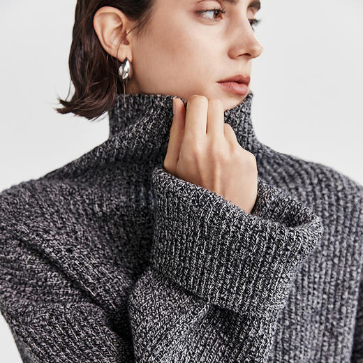 棉仓367605016-高领花纱针织毛衣 商品图3