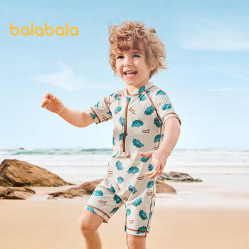 巴拉巴拉儿童泳衣男女童连体泳装户外防晒耐氯速干小童游女宝泳装 商品图4