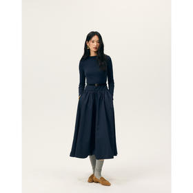 HeyDress拼接A摆长款连衣裙