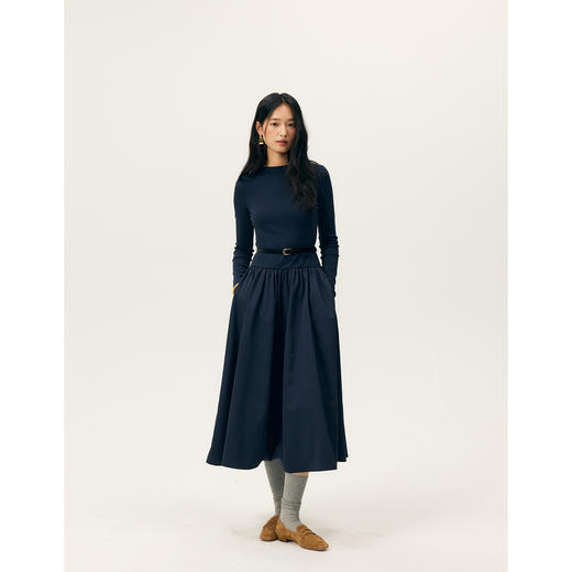 HeyDress拼接A摆长款连衣裙 商品图0