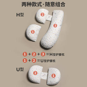 多米贝贝（Tomibaby）孕妇枕头护腰侧睡卧枕U型枕多功能托腹抱枕靠枕睡枕两用延长款灰