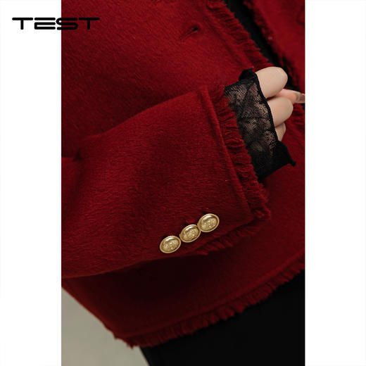 冬上新时髦精必备红色双面呢小香风外套2254045 商品图3