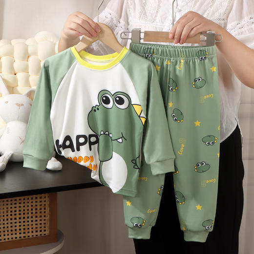 秋季新款睡衣儿童德绒印花卡通男女童家居服长袖10A抗菌休闲套装 商品图4