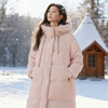 【严选】孟子义代言诗凡黎粉色连帽安心羽绒服2025冬新款防寒长款保暖外套7GA180081 商品缩略图0