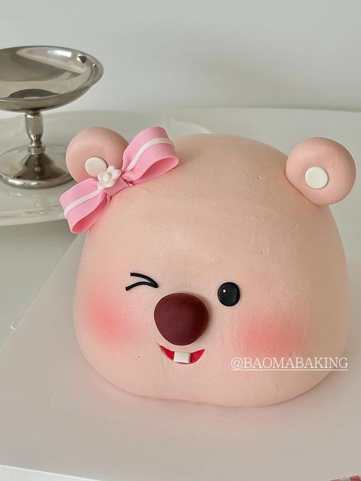 loopy小海狸粉色蝴蝶结卡通蛋糕-低糖处理无添加 商品图0