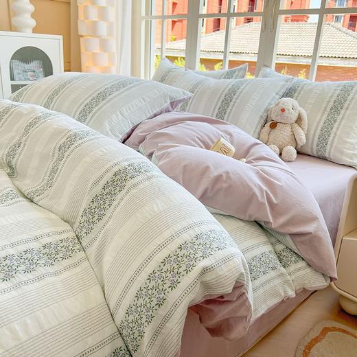 【全棉色织提花四件套】全棉色织提花四件套A类双拼提花床品文艺北欧双人新 商品图4