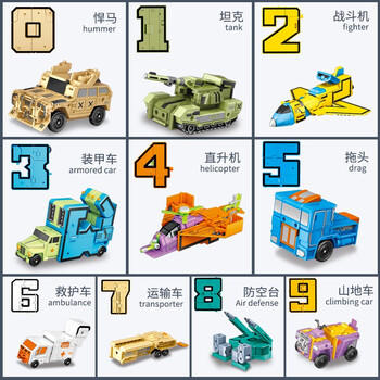 糖米 TEMI儿童数字变形玩具机器人金刚合体汽车玩具男孩节日生日礼物 商品图0