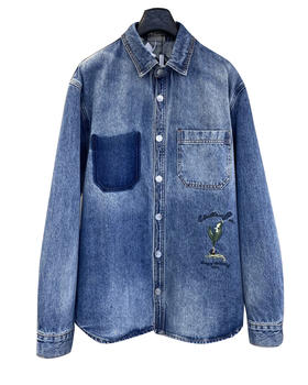 男款刺绣牛仔衬衫外套010