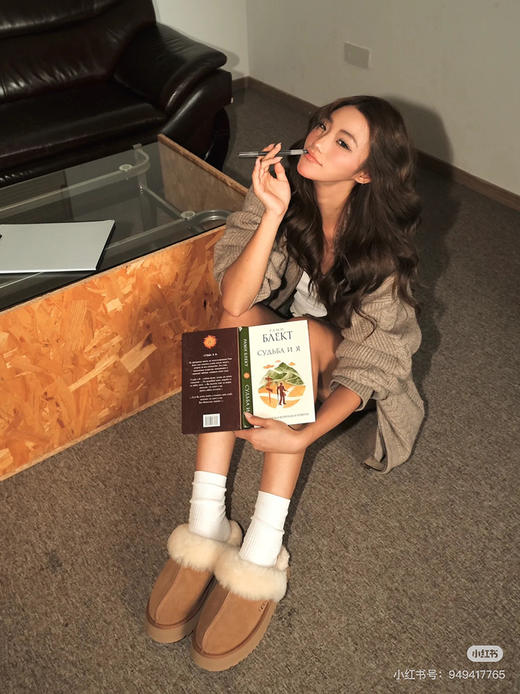 GGの25蕞新！窦靖童！星拖穿搭公式！真皮毛一体の懒人超迷你短靴 商品图9