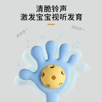 小魔婴儿玩具手摇铃牙胶0-6个月新生儿抓握训练玩具可啃咬 商品图6