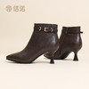 信诺时尚妈妈鞋气质细跟皮鞋女真皮尖头短靴加绒棉鞋2025冬季新款X5M153-230 商品缩略图1