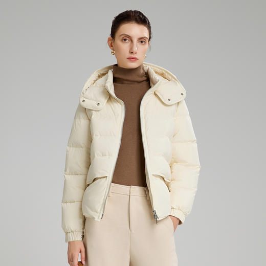 「自」全新升级【铂金会员799/天猫1089/差价290】(22346)洛诗琳小个子连帽羽绒服2025秋冬美拉德百搭休闲短保暖外套 商品图1