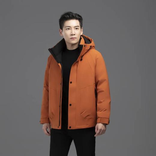 高档冲锋衣羽绒服男士多巴胺冬季新款连帽短款纯色简约防寒服美式 商品图0