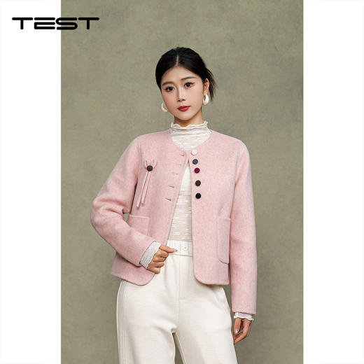 冬上新百搭气质纽扣精致双面呢外套2254052 商品图2