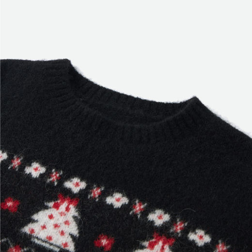 Herlian 2025冬季新品圣诞树图案圆领套头针织衫 商品图3