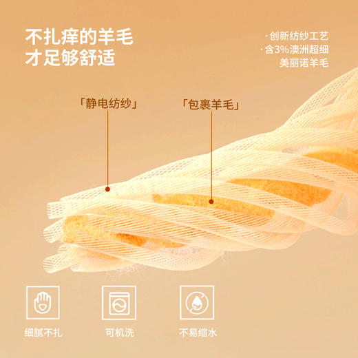 棉仓366801008-原纱抗静电羊毛长袖打底T恤 商品图3