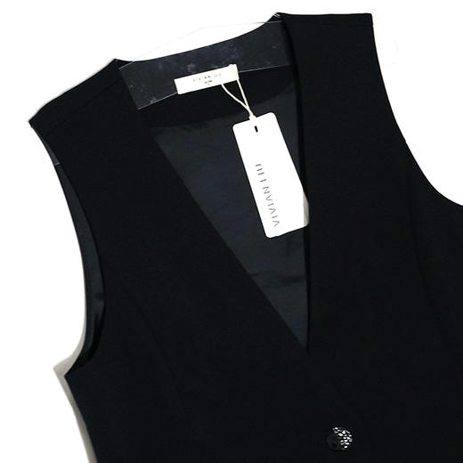 VIVIAN LIU薇薇安刘R2343107秋女装新款大V领一粒扣宽松长款马甲 商品图2