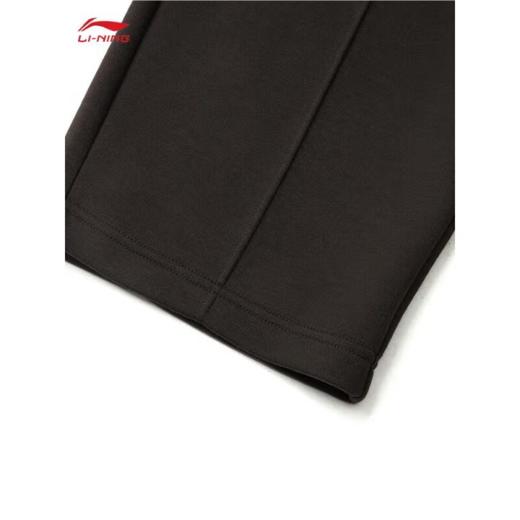 李宁男子2025春季平脚直筒宽松运动裤AKLV133-3黑巧褐 商品图2