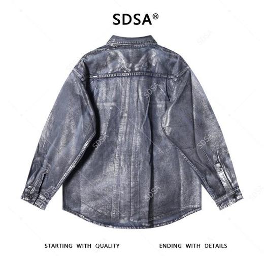 80278SDSA男士秋冬新款痞帅男装复古港风做旧纽扣翻领长袖衬衫百搭衬衣 商品图5