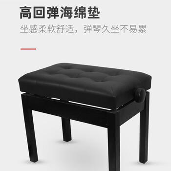 莫森（MOSEN）MS-22S琴凳 实木皮质带书箱加厚椅子 单人升降通用凳子 烤漆黑 商品图4