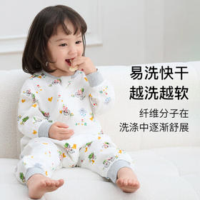 nest designs婴儿睡袋竹棉纱布四层春秋宝宝四季通用分腿防踢被 滴答滴答80码