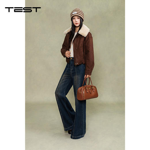 冬上新甜酷风必备棕色短款保暖时髦夹克2254102 商品图0