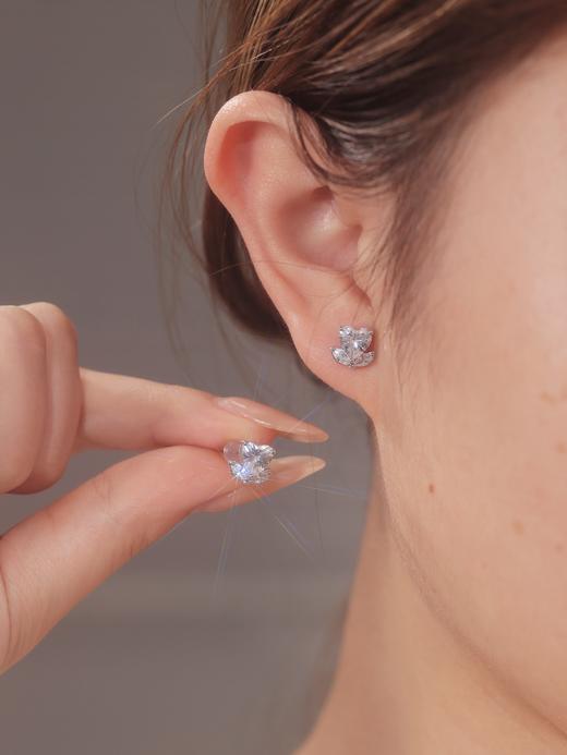 卡蒂罗KADER 冰晶花耳钉 在逃公主925银精致轻奢满镶闪锆优雅浪漫甜蜜璀璨闪耀 温柔气质女友养耳洞耳饰 商品图5