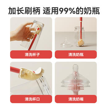 taoqibaby婴儿软胶奶瓶刷奶嘴刷吸管刷奶瓶刷子杯刷360度奶瓶清洗工具 商品图7