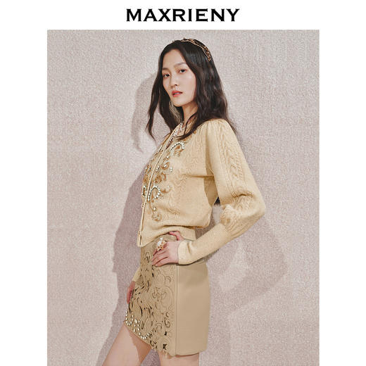 【宫廷巴洛克-商场同款】MAXRIENY复古宫廷针织外套女24冬新款(货号:MC85JA586) 商品图2