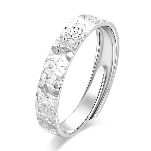 卡蒂罗KADER 碎碎冰蔷薇花情侣对戒  925银满天星璀璨星河钟爱久久雕刻盛放蔷薇 复古简约轻奢小众设计女朋友素圈可调节一对 商品图3